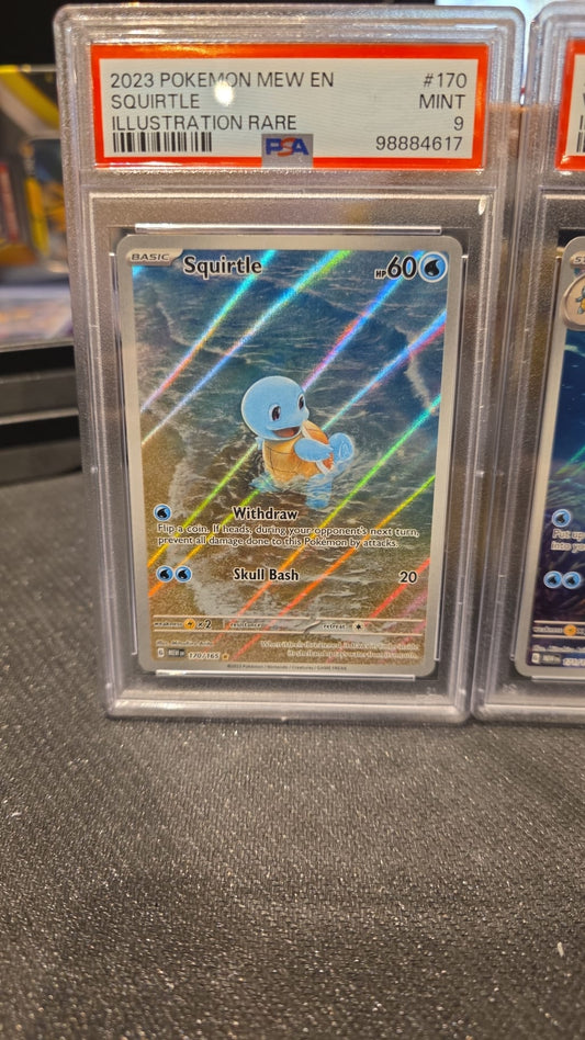 Squirtle #170 Wartortle #171 Blastoise #200 trio PSA 9!